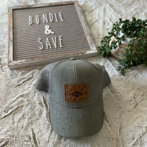 Mens Grey & Brown Yeti Hat - Baseball Style